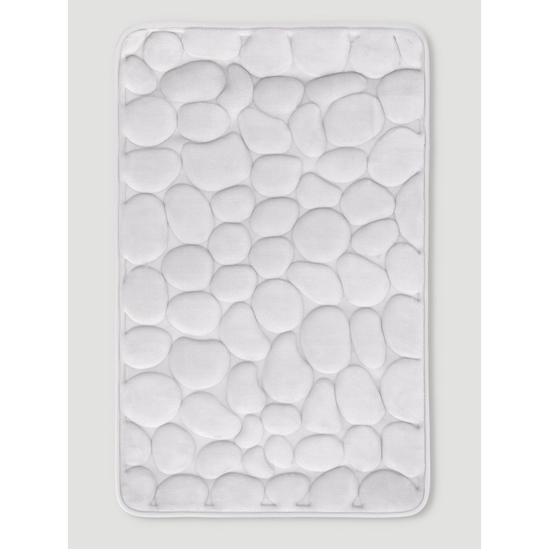 Pebble Textured Memory Foam Bath Mat - Grey