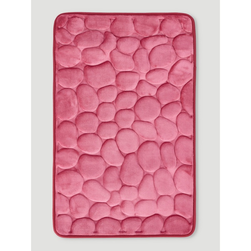 Pebble Textured Memory Foam Bath Mat - Rose