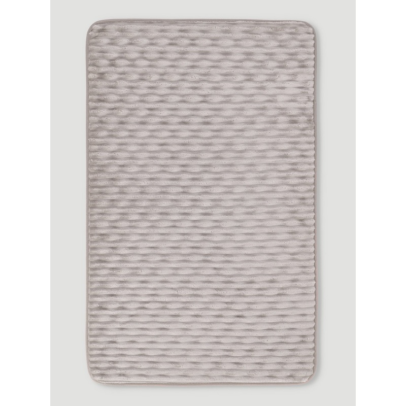 Rib Wave Textured Memory Foam Bath Mat - Taupe