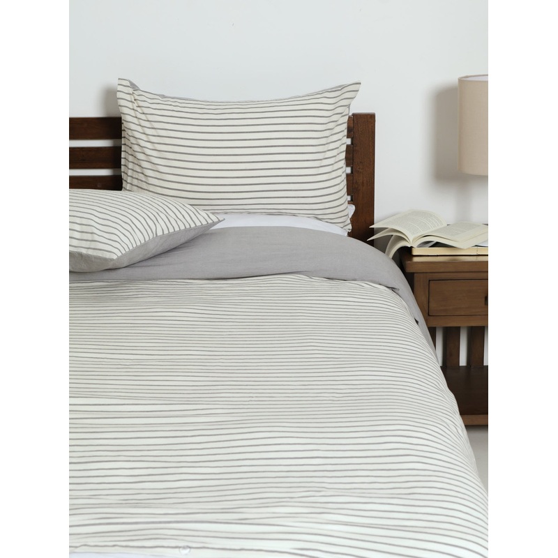 Yarn Dye Stripe Duvet Cover - Grey