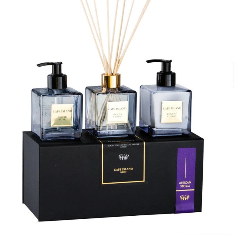Cape Island African Storm Soap, Lotion & Diffuser Boxed Set