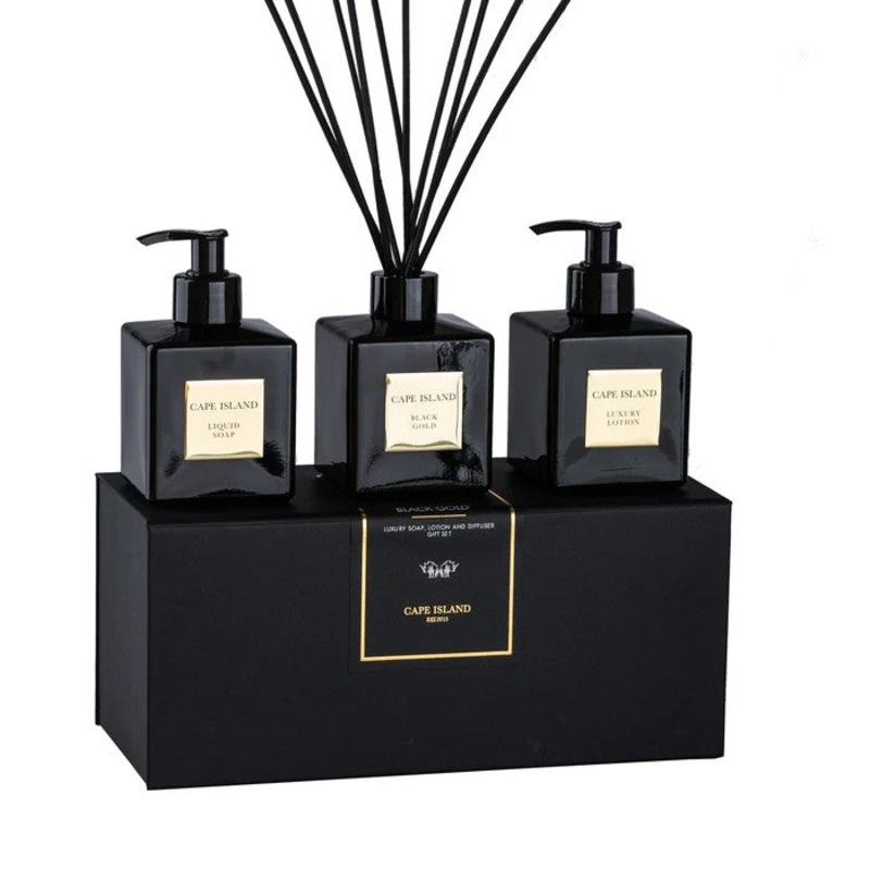 Cape Island Black Gold Soap, Lotion & Diffuser Boxed Set