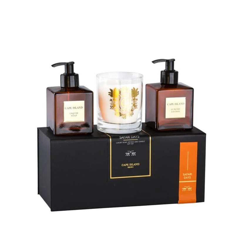 Cape Island Safari Days Soap, Lotion & Candle Boxed Set
