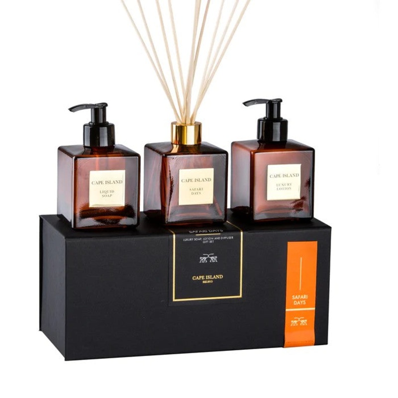 Cape Island Safari Days Soap, Lotion & Diffuser Boxed Set