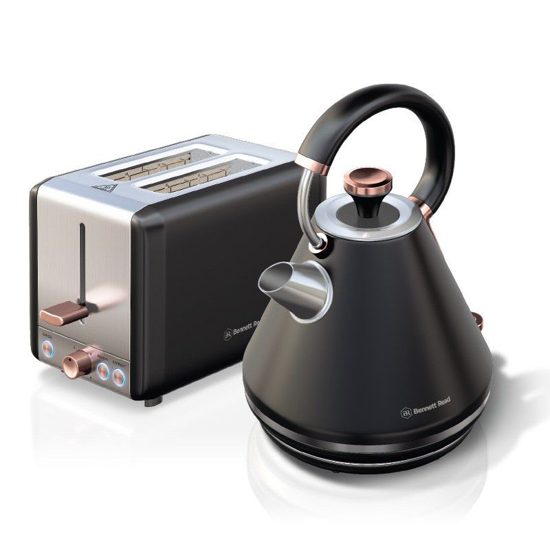 Bennett Read Midnight Pack - 1.7L Stainless Steel Swivel Base Kettle & Two Slice Toaster
