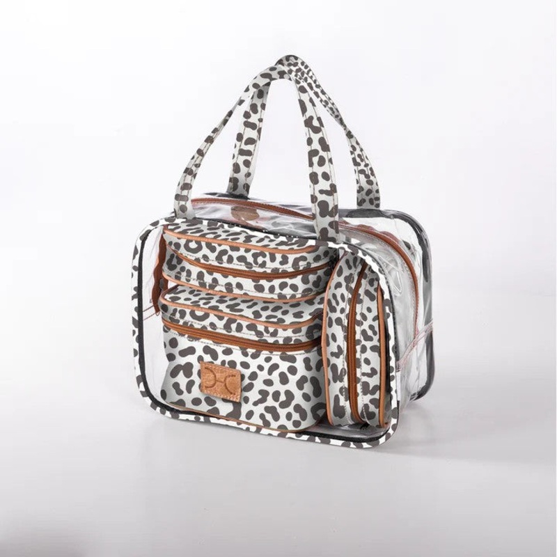 Cosmetic 3 Piece Maxi Carry Laminated Fabric - Cheetah