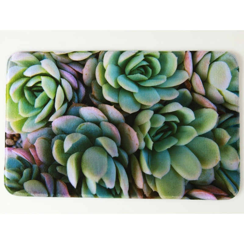 Printed Memory Foam Bath Mat - Succulents