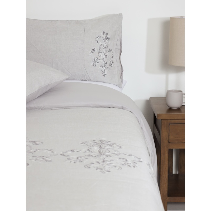 2-Tone Chambray Duvet Set - Grey
