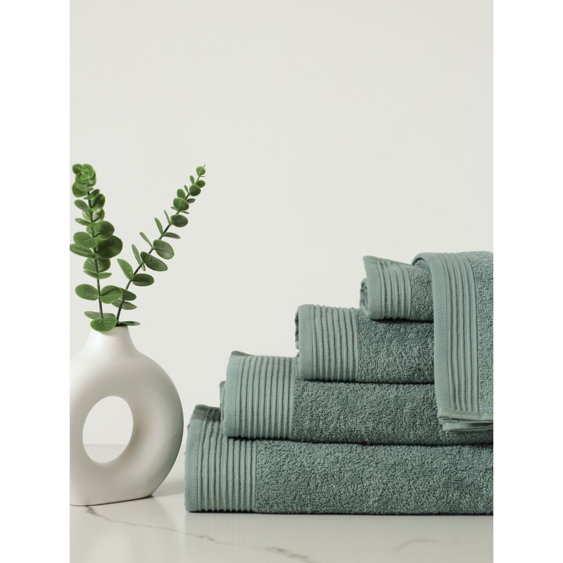 450GSM Signature Ripple Border Towels - Duck Egg