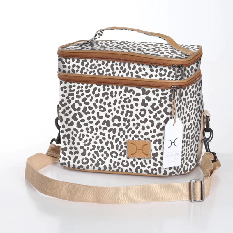 Double Decker Cooler Bag Laminated Fabric - Cheetah