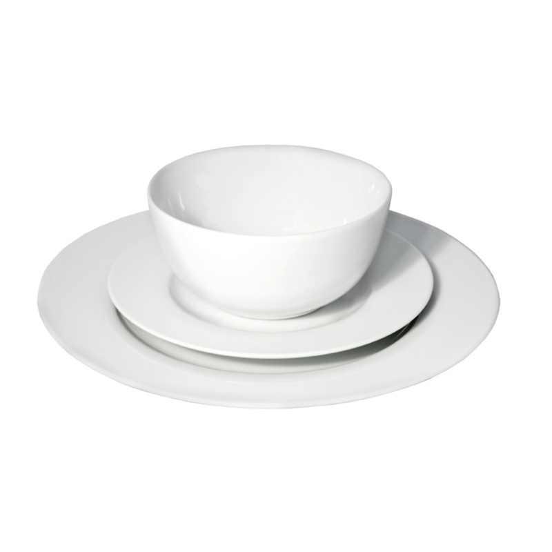 Eetrite 12 Piece Just White Coupe Classic Dinner Set