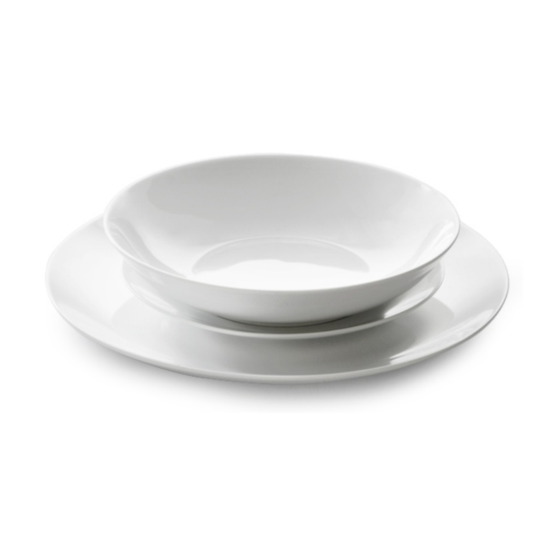 Eetrite 12 Piece Just White Coupe Dinner Set