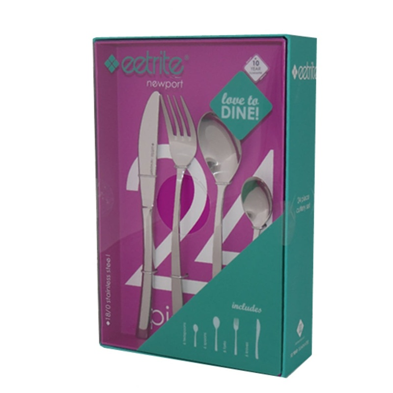 Eetrite 24 Piece Newport Cutlery Set - Boxed