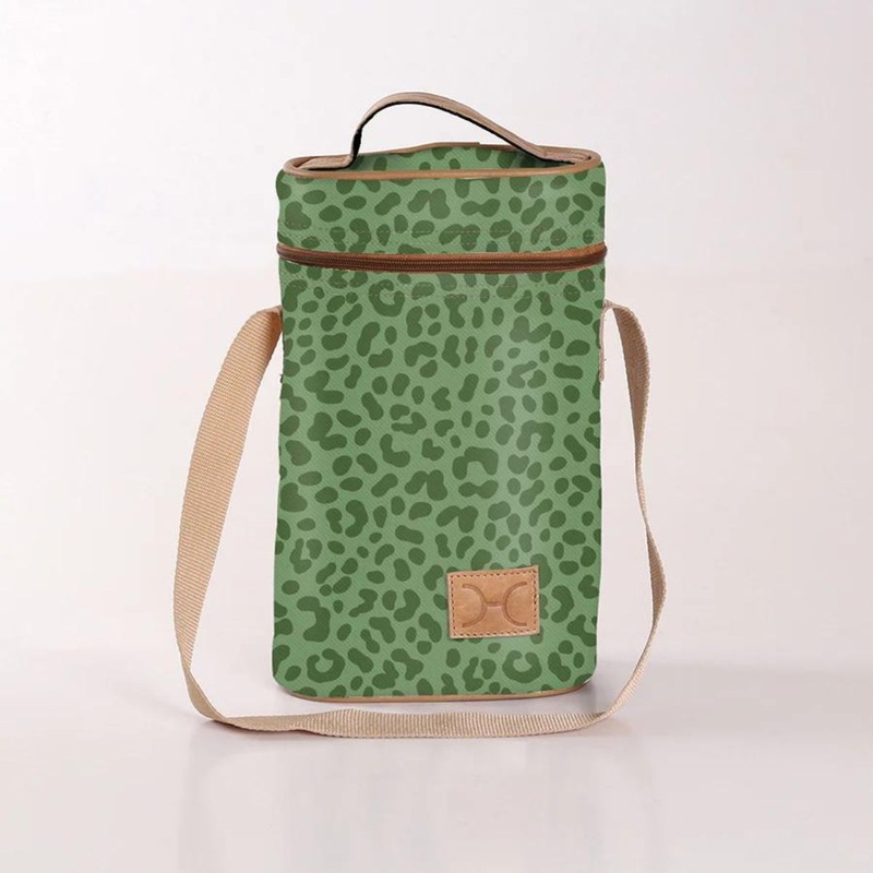 Wine Cooler Double Carry Bag Laminated Fabric - Cheetah