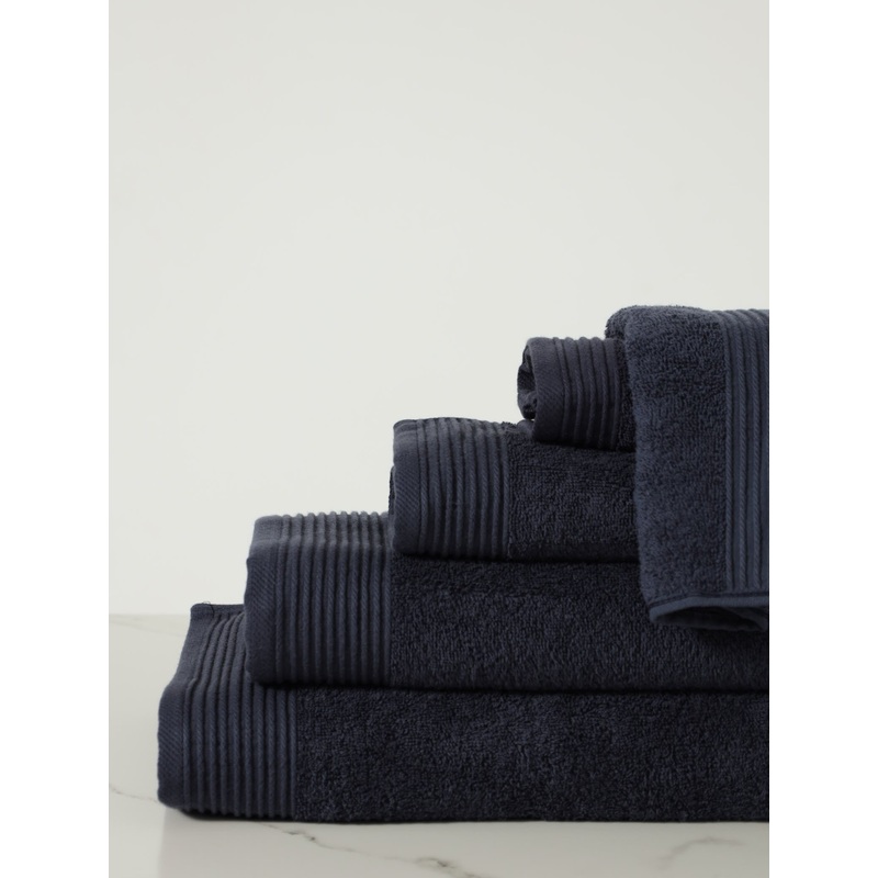 450GSM Signature Ripple Border Towels - Navy