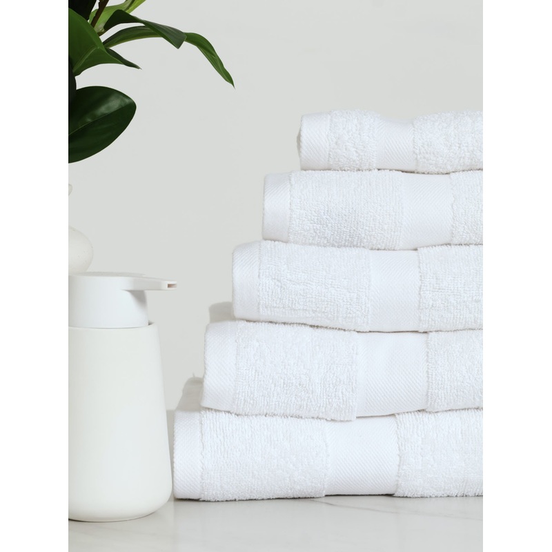 500GSM 6 Piece Bath Towel Set - White