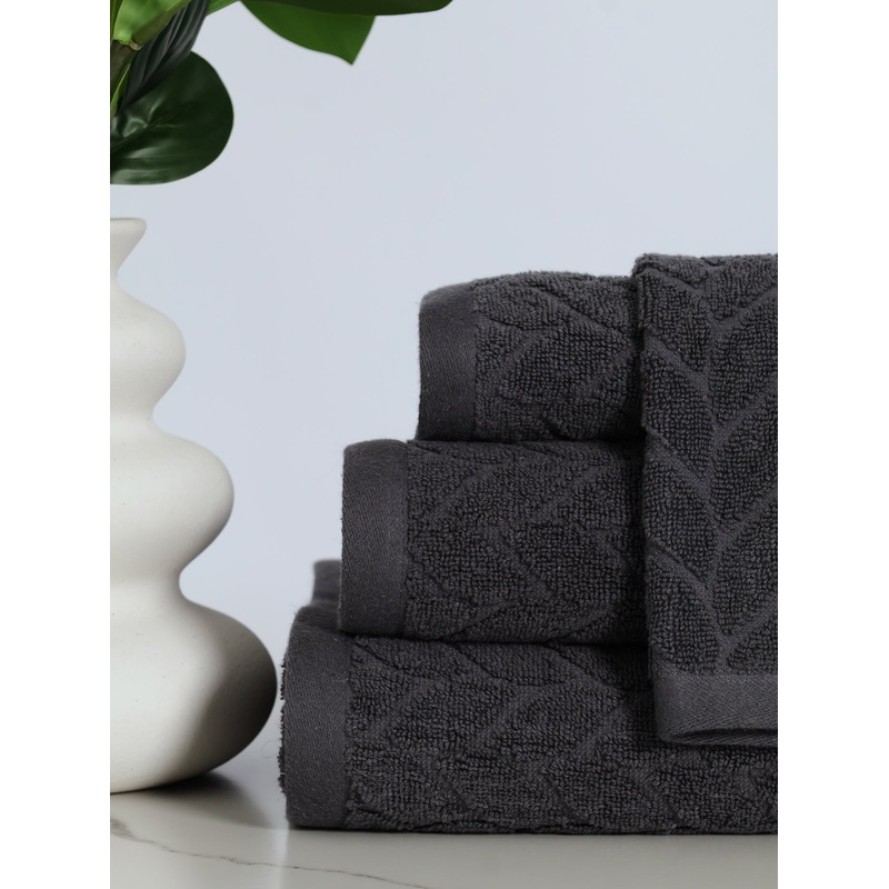 550GSM Embossed Bath Towels - Charcoal