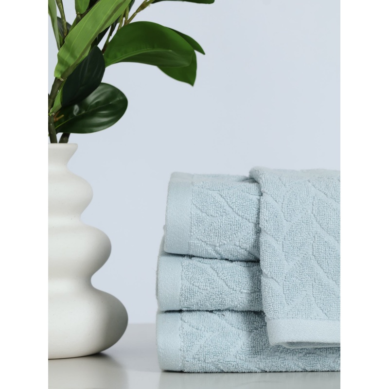 550GSM Embossed Bath Towels - Duck Egg