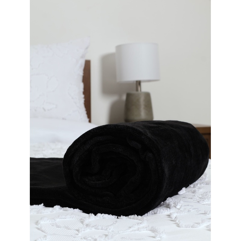 Coral Fleece Blanket - Black