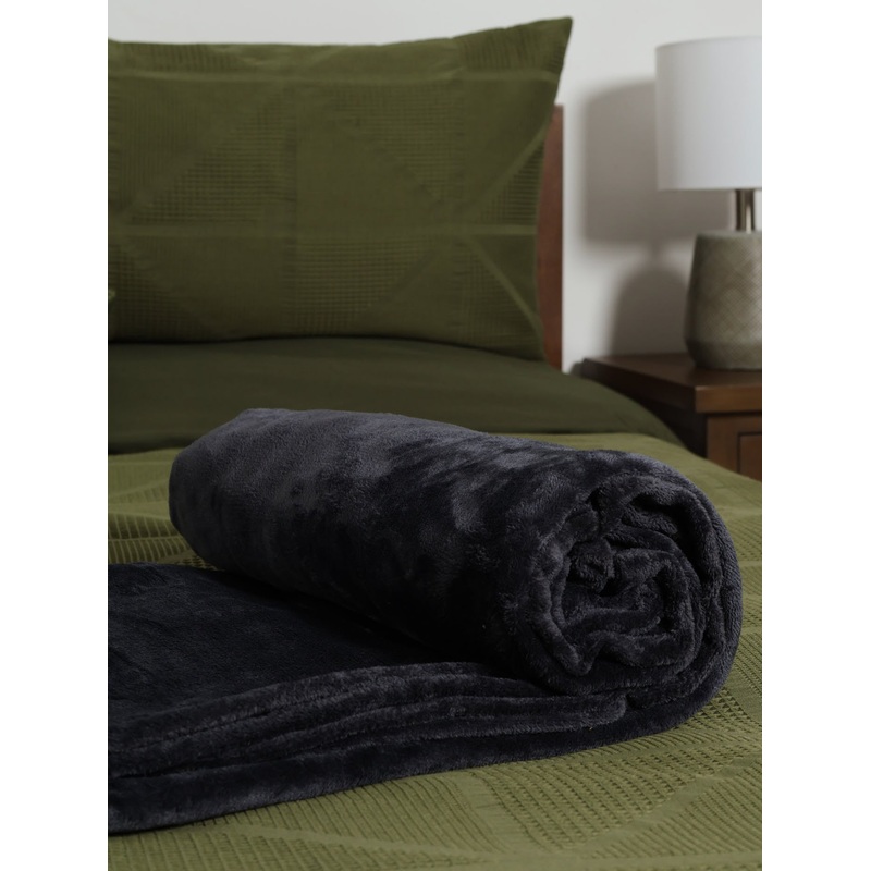 Coral Fleece Blanket - Charcoal