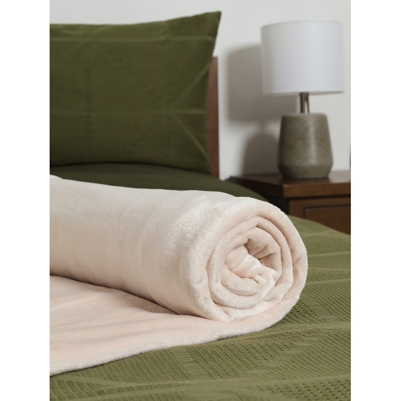 Coral Fleece Blanket - Taupe