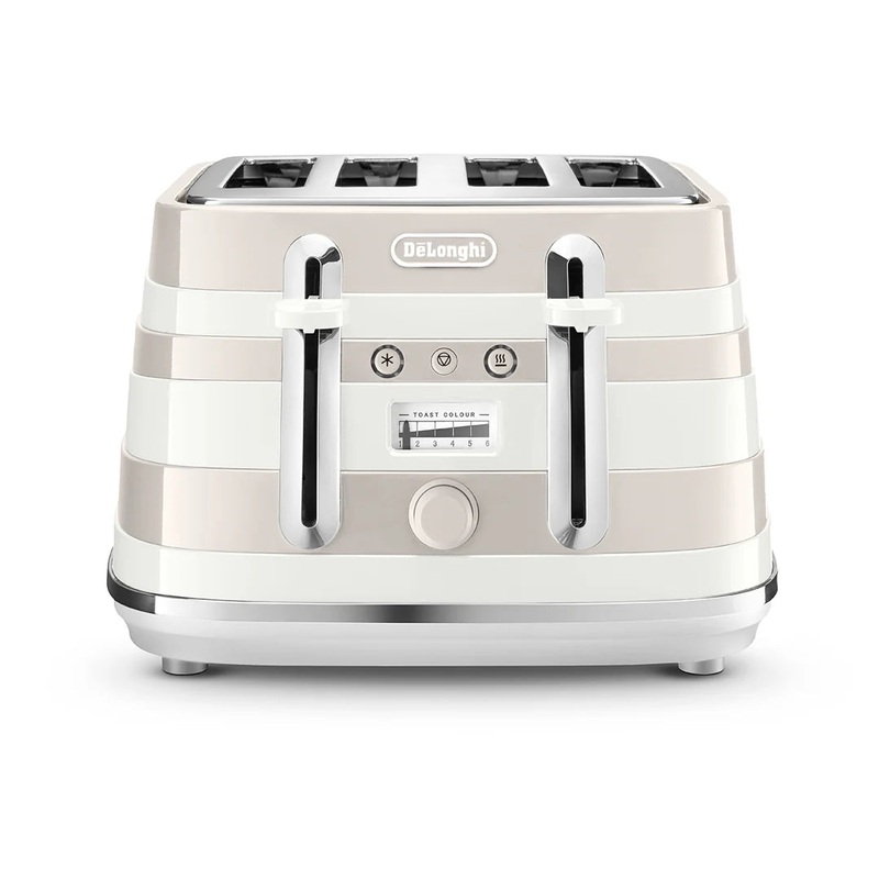 Delonghi Avvolta Class 4 Slice Toaster - Graceful White