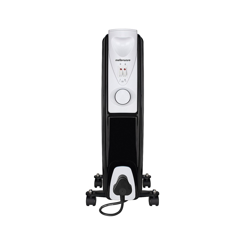 Mellerware Mohabi Heater 7 Fin Oil Filled Steel Black 3 Heat Settings 1500W