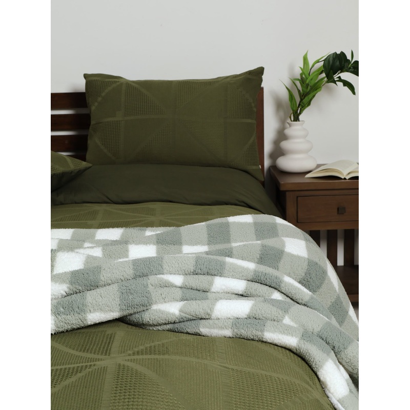 Scottish Checked Sherpa Blanket