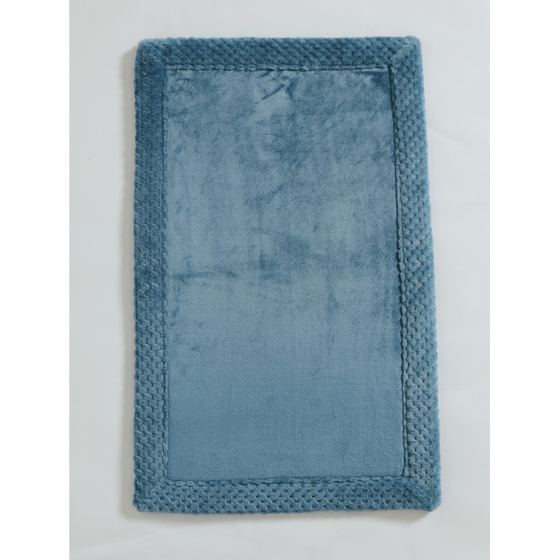Teal Waffle Border Memory Foam Bath Mat - 50X80cm