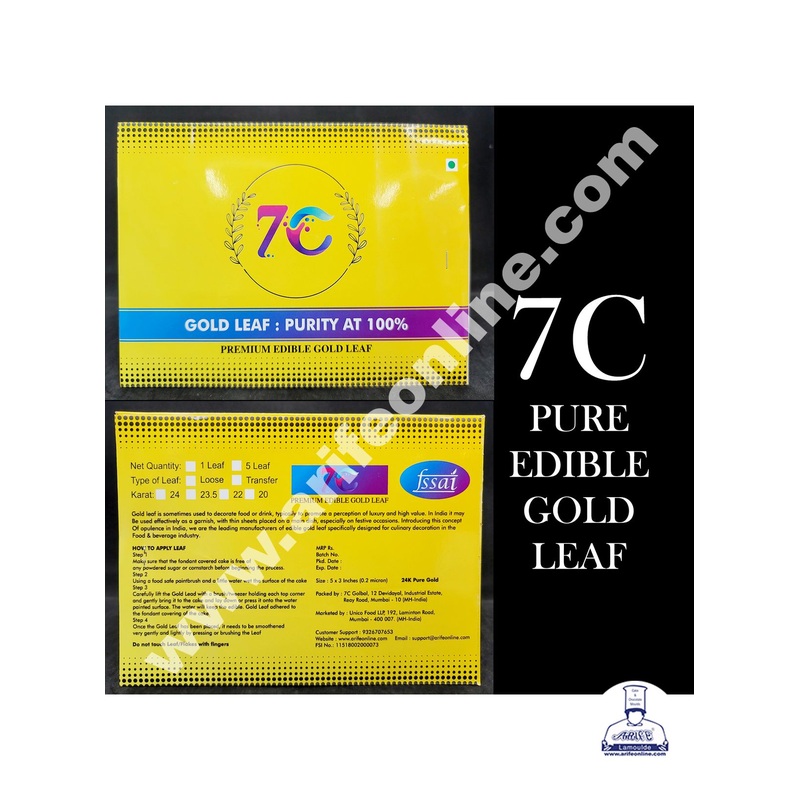 7C 24 Carat Edible Gold Leaf for Cake Decoration, Food & Drink Decoration, Temple Use, Aruyvedic Medicines, Skin Care, Makeup, Health & Spa, Interior decoration, Art and Craft