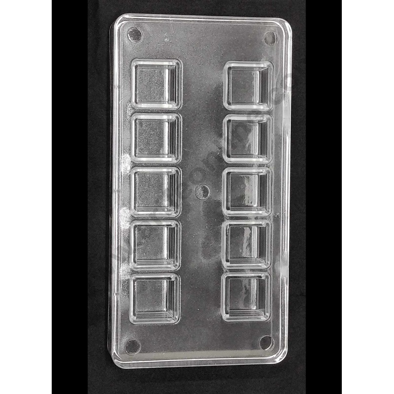 Cake Decor 10 Cavity Square Shape Small Polycarbonate Chocolate Mould
