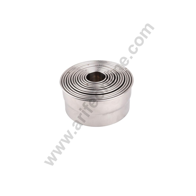 Cake Decor 12 Pcs Set Round Cookie Biscuit Cutter Circle Pastry Stainless Steel Cake Ring Cutter Set