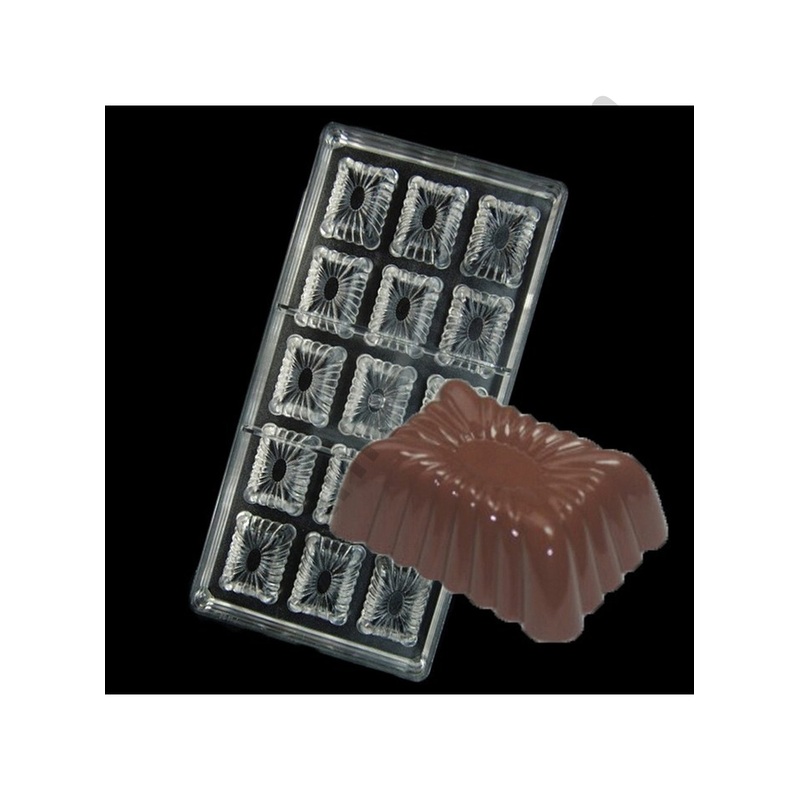 Cake Decor 15 Cavity Rectangle Shaped Polycarbonate Chocolate Mould SB-2154