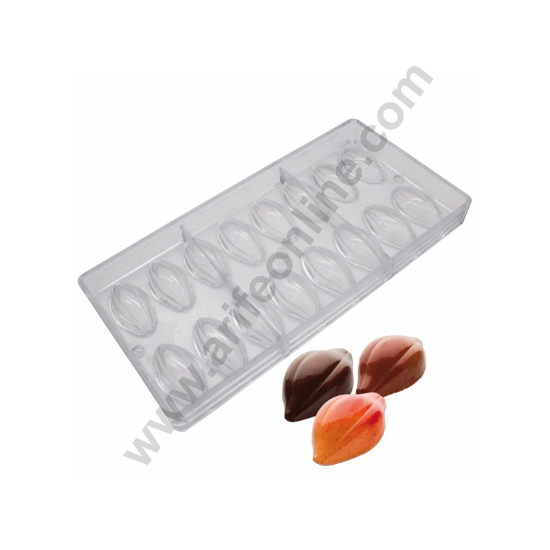 Cake Decor 16 Cavity Cacao Shaped Polycarbonate Chocolate Mould SB-1558