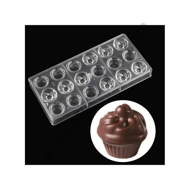 Cake Decor 18 Cavity Cup Cake Shaped Polycarbonate Chocolate Mould SB-1776