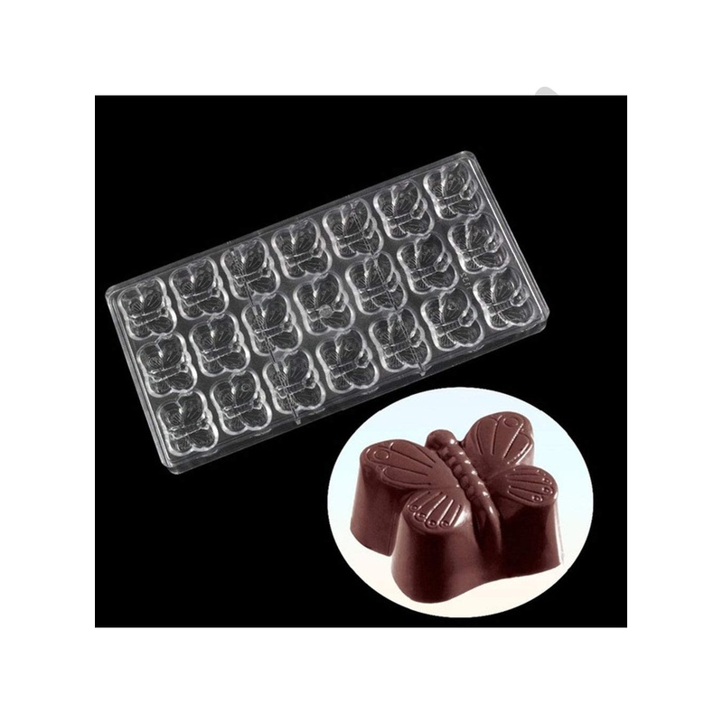 Cake Decor 21 Cavity Butterfly Shaped Polycarbonate Chocolate Mould SB-1132