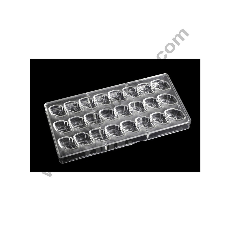 Cake Decor 24 Cavities Double Heart Shape Polycarbonate Chocolate Mould