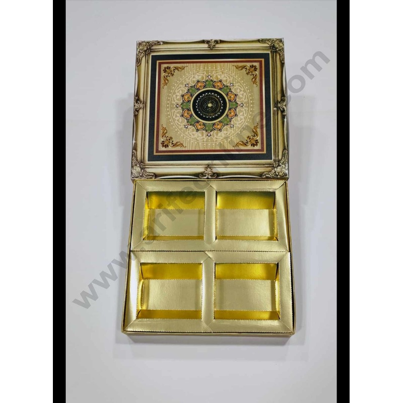 Cake Decor Diwali Boxes 8*8 Dry Fruit Boxes Chocolate Gift Sweet Box (SBBXD-3638D)