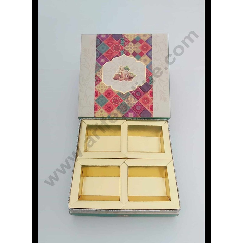 Cake Decor Diwali Boxes 8*8 Dry Fruit Boxes Chocolate Gift Sweet Box (SBBXD-6266D)