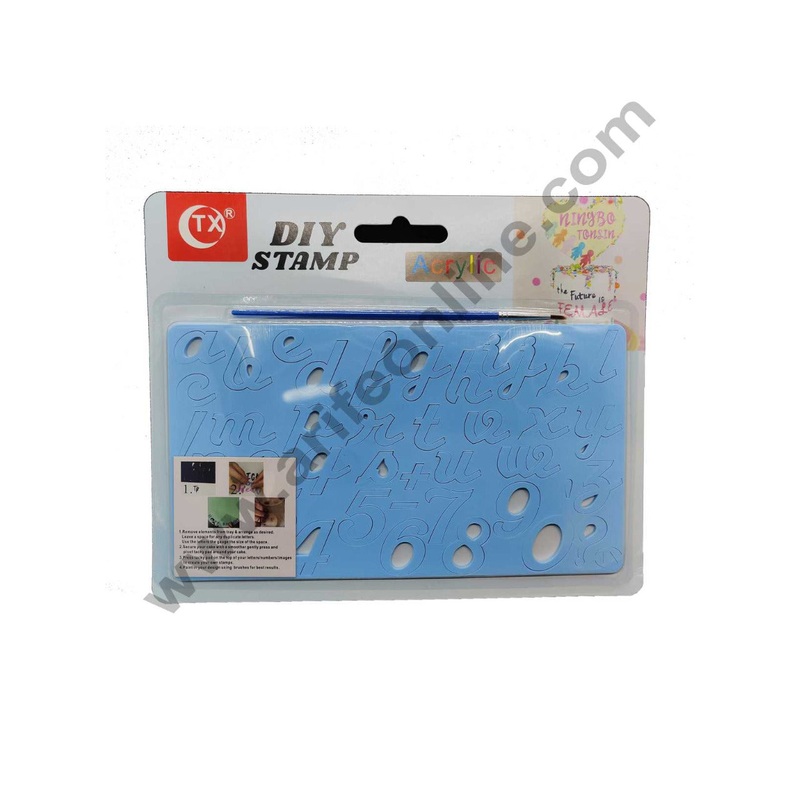 Cake Decor Lowercase Alphabet and Number Acrylic Diy Stamp Embossed Fondant Cake Decorating abc-001