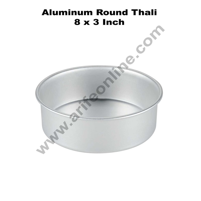 Cake Decor Round Aluminum Cake Mould Thali 8 in x 3 inch