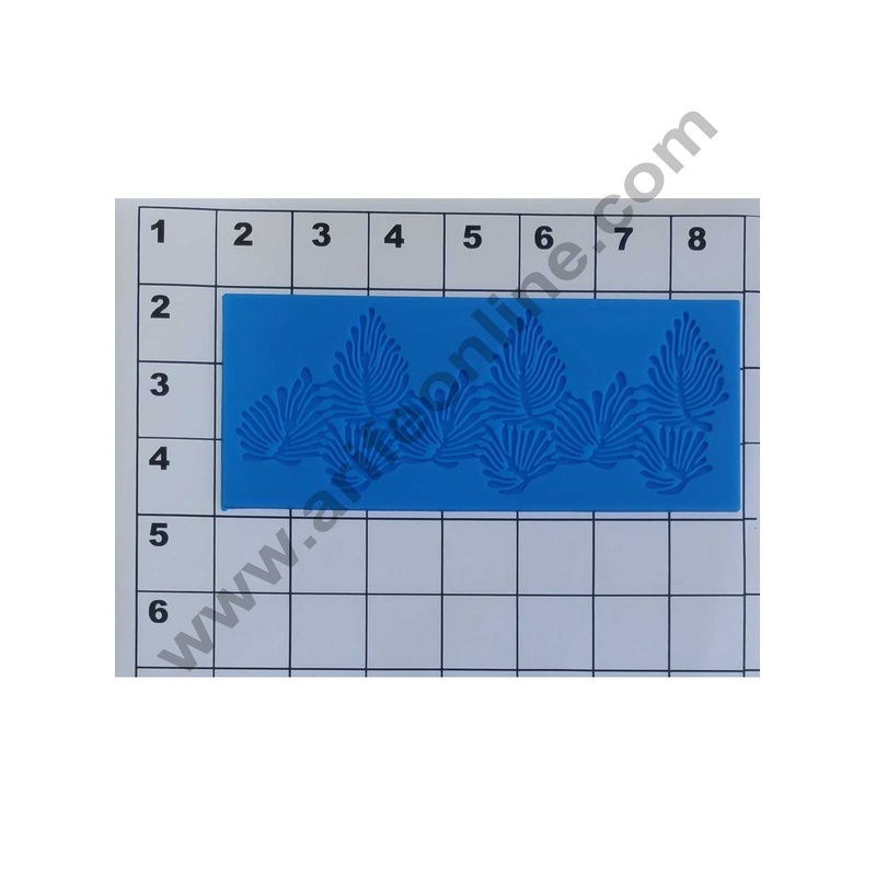Cake Decor Silicon 1 Cavity Leaf Blue Lace Pattern Silicone Fondant Mould Marzipan Mould