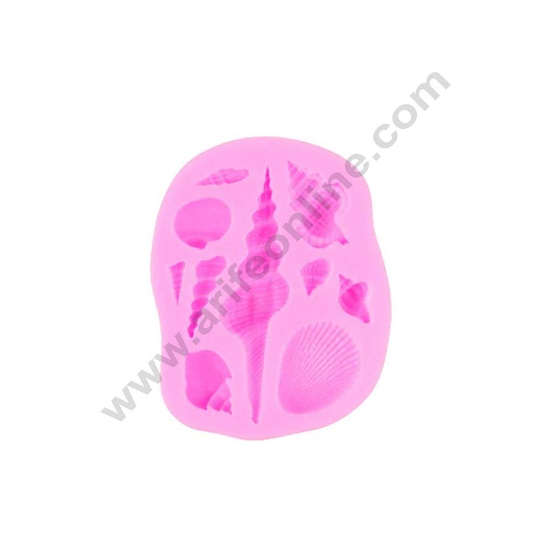 Cake Decor Silicon 10 Cavity Mixed  Sea Shell Shape Fondant Clay Marzipan Cake Decoration Mould SBSP-695