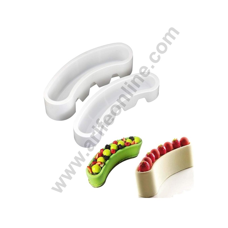Cake Decor Silicon 2 Style Moon Arc Shape Design Entremet  Mold Chocolate Dessert Mousse pastry Cake Mould