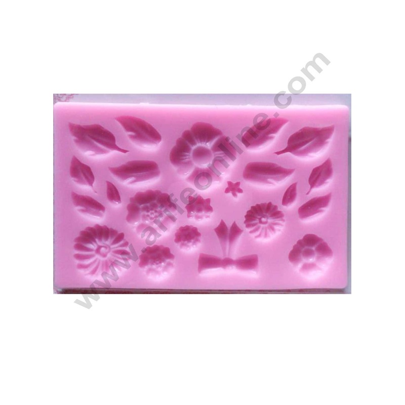 Cake Decor Silicon 22 Cavity Mixed Flower with leaves Shape Fondant Clay Marzipan Cake Decoration Mould SBSP-708