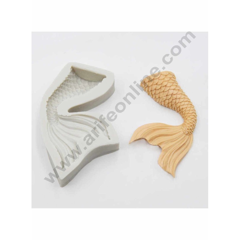 Cake Decor Silicon Curved Mermaid Tail Shape Fondant Clay Marzipan Cake Decoration Mould SBSP-694