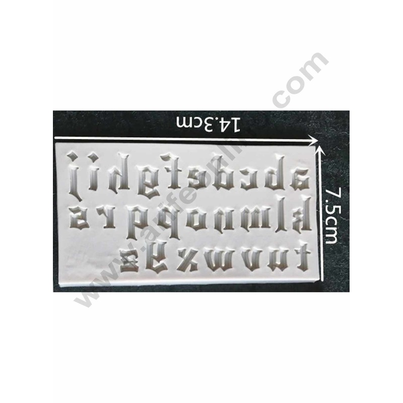 Cake Decor Silicon Gothic Small Letters Alphabet Shape Fondant Clay Marzipan Cake Decoration Mould SBSP-727