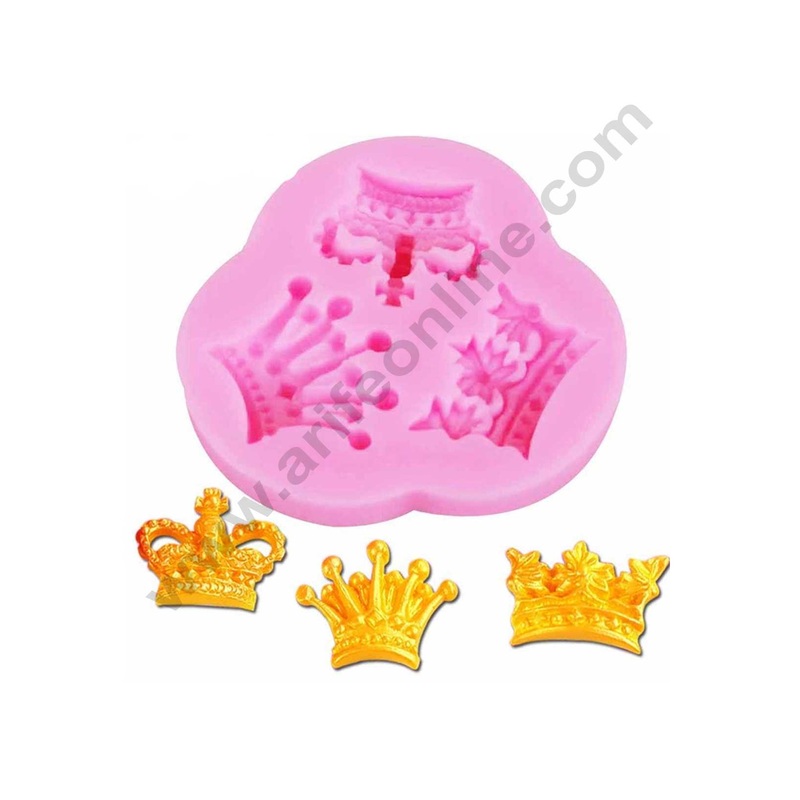 Cake Decor Silicone 3 Cavity Crown Shaped Silicone Fondant Clay Marzipan Cake Decoration Mould SBSP-701