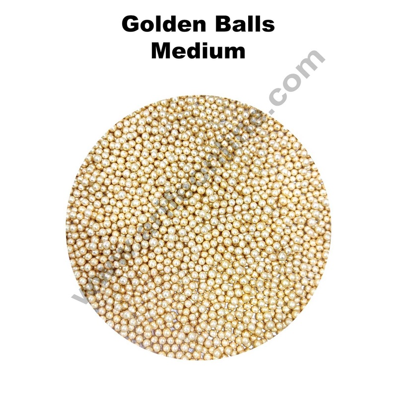 Cake Decor Sugar Candy - Golden Heavy Medium Ball Candy