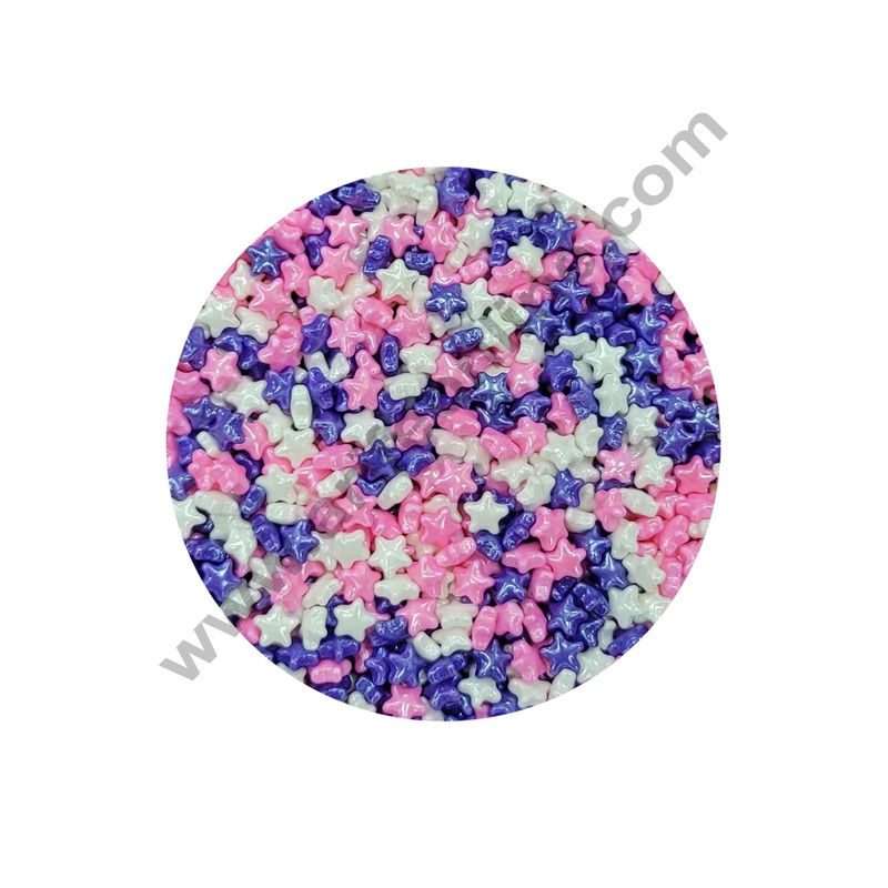 CAKE DECOR Sugar Candy - Multi Color Star Pink White Purple Sprinkles and Candy